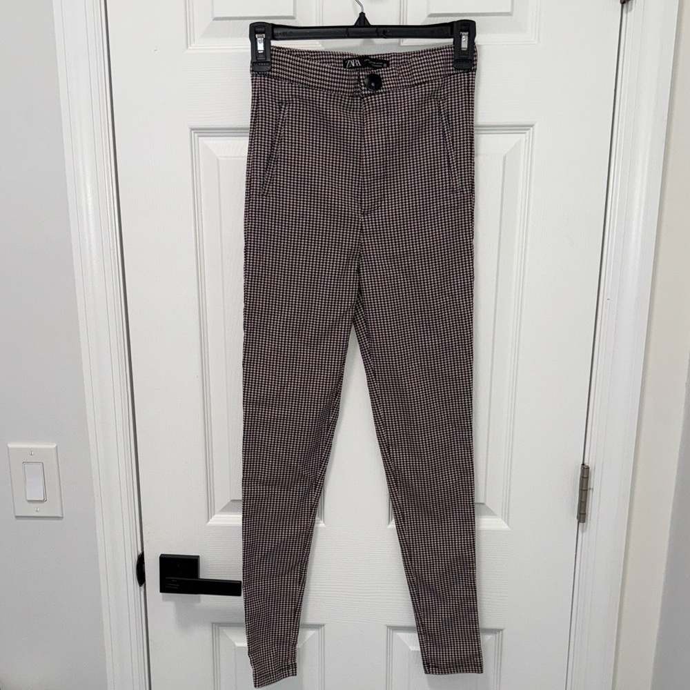 ZARA - high waist plaid dress pants